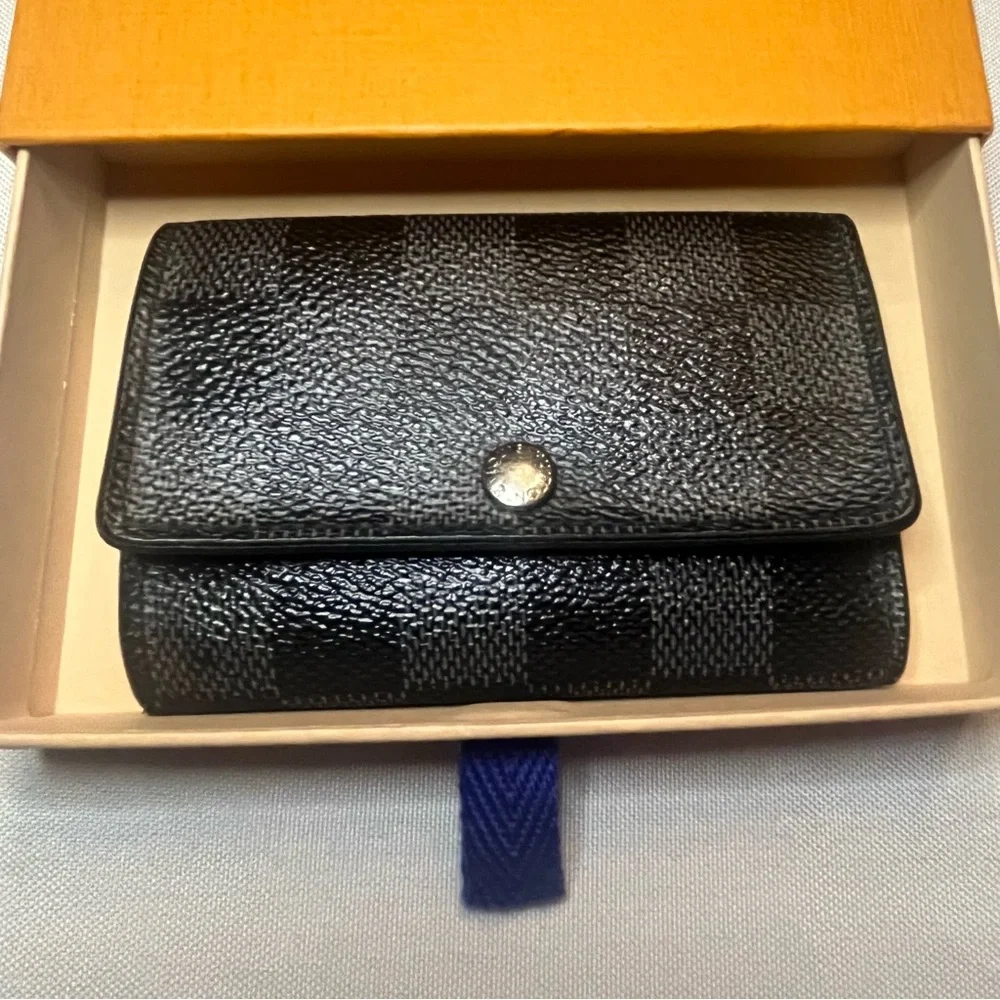 Louis Vuitton Key Holder Damier Ebene Graphite BLACK/GREY 100% Authentic - Picture 4 of 14